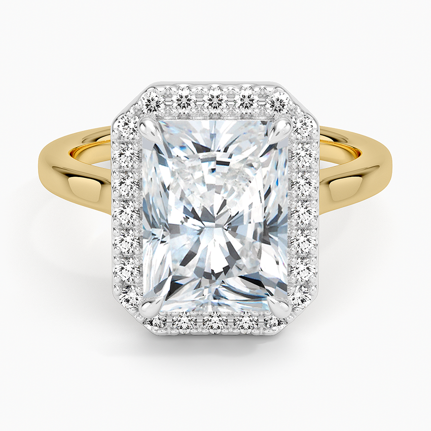 Platinum Mixed Metal Julia Halo Diamond Ring (1/5 ct. tw.) Platinum Radiant Engagement Ring