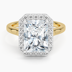 Platinum Mixed Metal Julia Halo Diamond Ring (1/5 ct. tw.) Platinum Radiant Engagement Ring