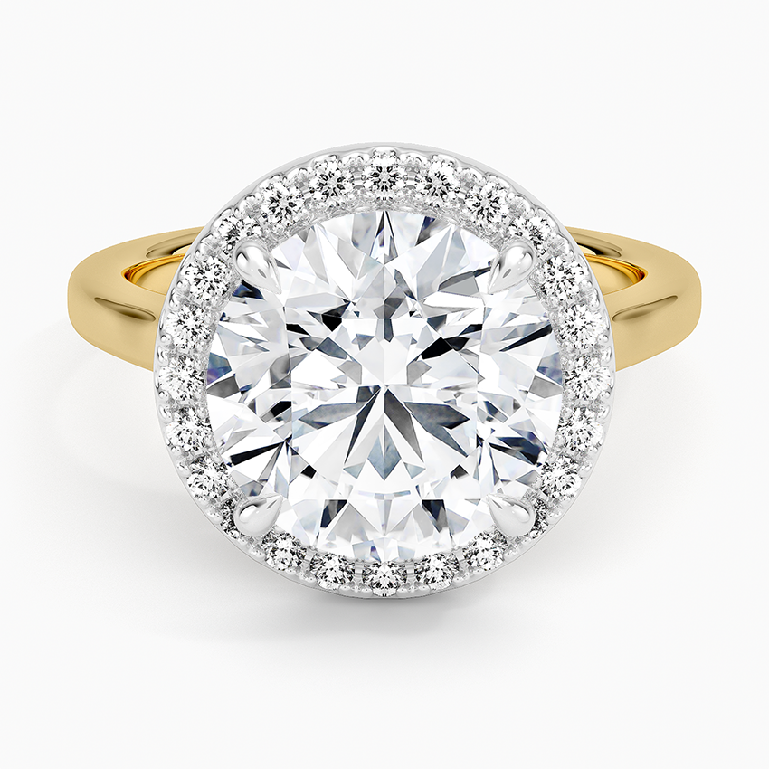 Platinum Mixed Metal Julia Halo Diamond Ring (1/5 ct. tw.) Platinum Round Engagement Ring