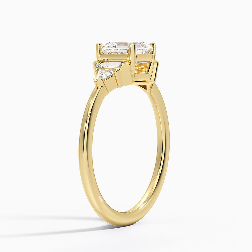 Edie Art Deco Diamond Ring Yellow Gold 18k Asscher Engagement Ring