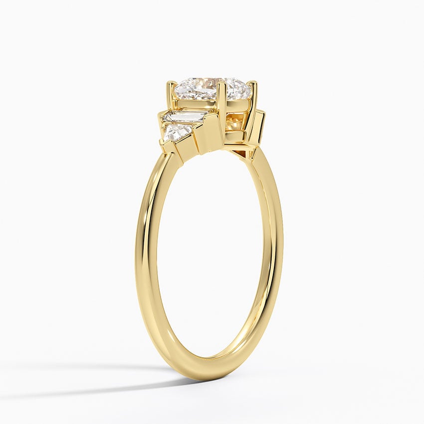 Edie Art Deco Diamond Ring Yellow Gold 18k Cushion Engagement Ring