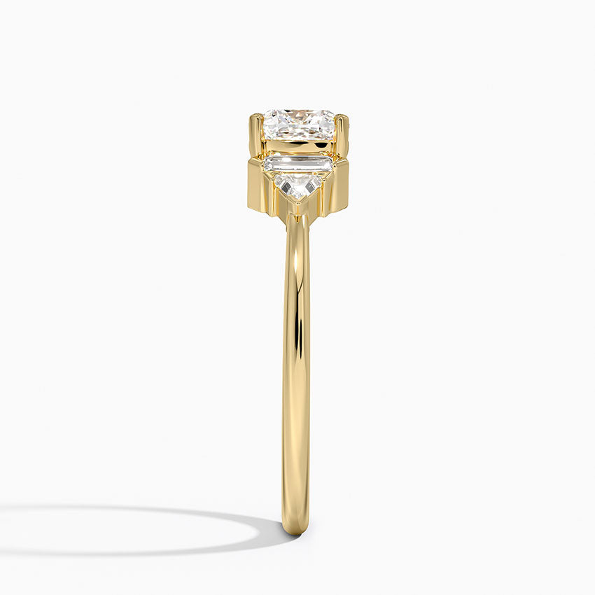 Edie Art Deco Diamond Ring Yellow Gold 18k Cushion Engagement Ring