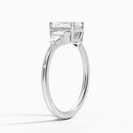 Edie Art Deco Diamond Ring Platinum Emerald Engagement Ring