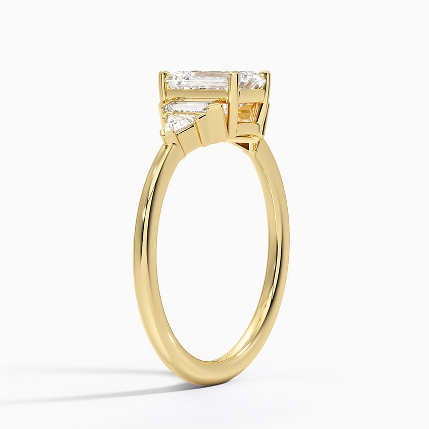 Edie Art Deco Diamond Ring Yellow Gold 18k Emerald Engagement Ring