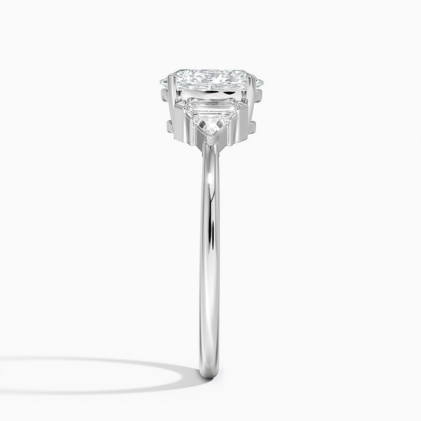 Edie Art Deco Diamond Ring Platinum Oval Engagement Ring