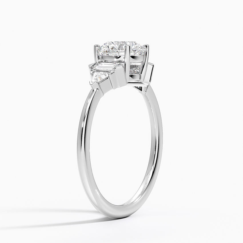 Edie Art Deco Diamond Ring Platinum Round Engagement Ring