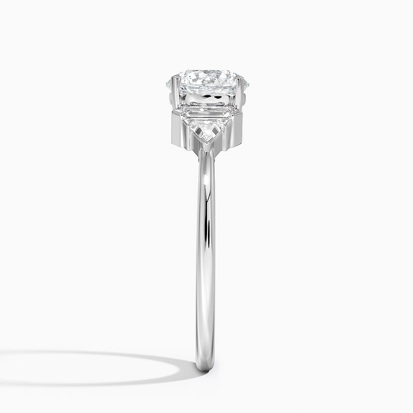 Edie Art Deco Diamond Ring Platinum Round Engagement Ring