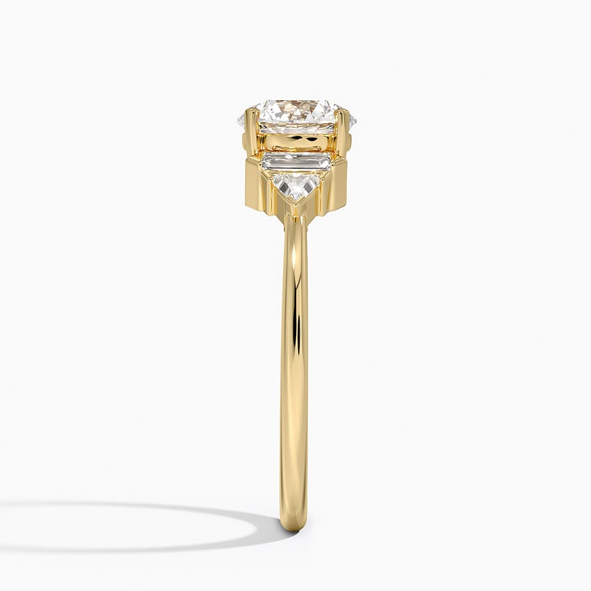 Edie Art Deco Diamond Ring Yellow Gold 18k Round Engagement Ring