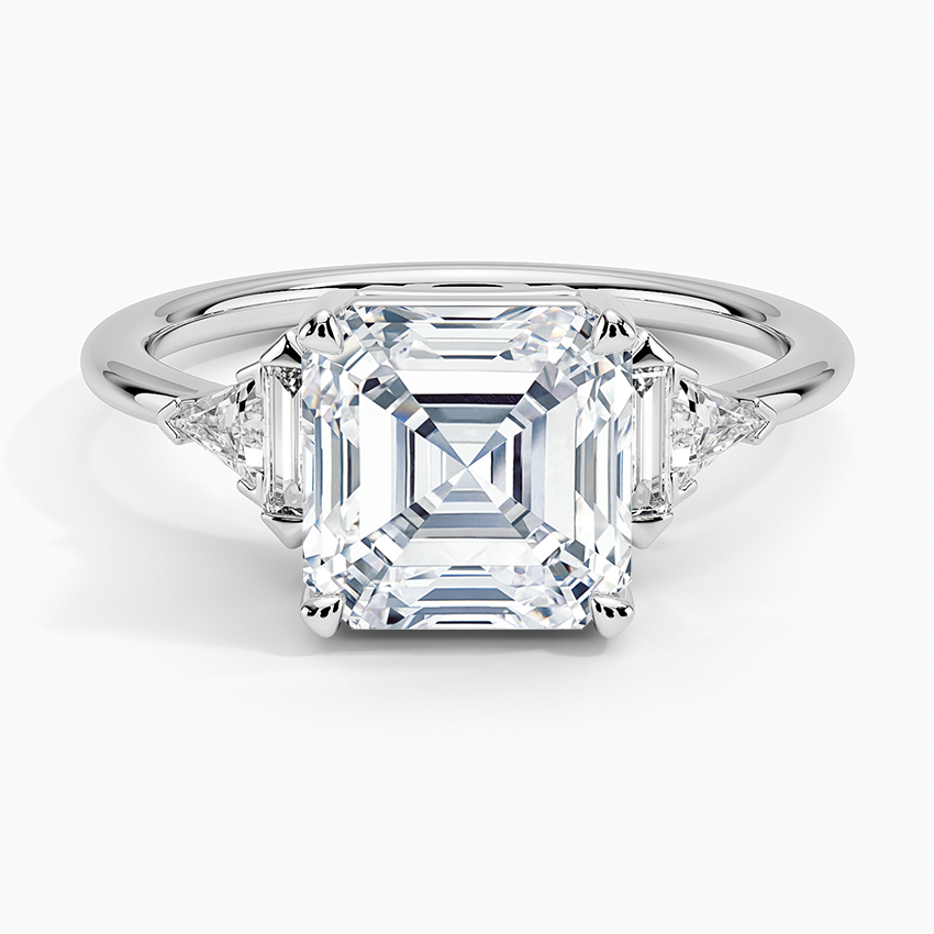 Edie Art Deco Diamond Ring Platinum Asscher Engagement Ring