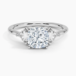 Edie Art Deco Diamond Ring Platinum Cushion Engagement Ring