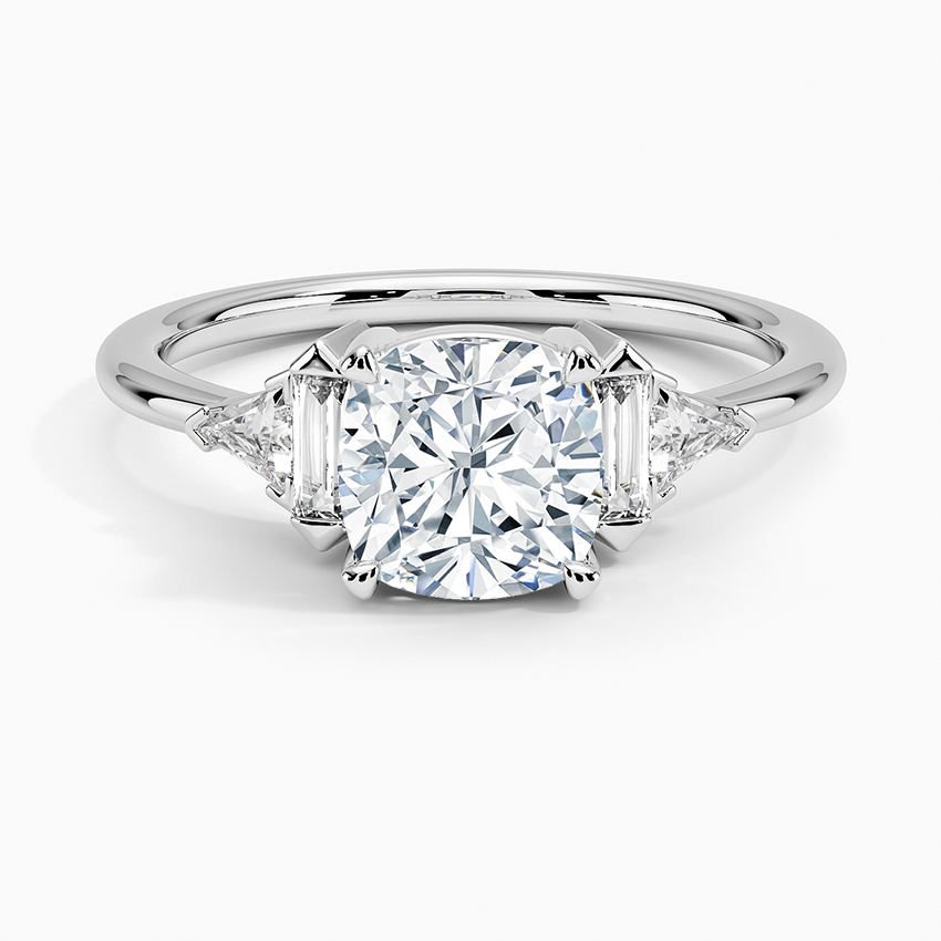 Edie Art Deco Diamond Ring Platinum Cushion Engagement Ring