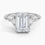 Edie Art Deco Diamond Ring Platinum Emerald Engagement Ring