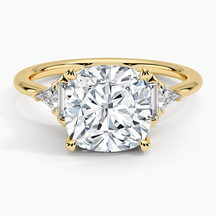 Edie Art Deco Diamond Ring Yellow Gold 18k Cushion Engagement Ring