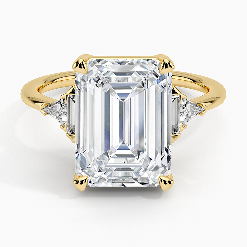 Edie Art Deco Diamond Ring Yellow Gold 18k Emerald Engagement Ring