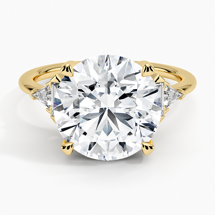 Edie Art Deco Diamond Ring Yellow Gold 18k Round Engagement Ring