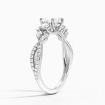 Luxe Willow Three Stone Diamond Ring (1/2 ct. tw.) Platinum Heart Engagement Ring