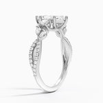 Luxe Willow Three Stone Diamond Ring (1/2 ct. tw.) Platinum Marquise Engagement Ring