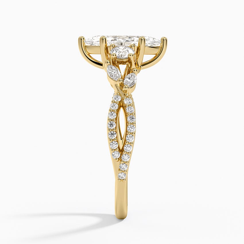 Luxe Willow Three Stone Diamond Ring (1/2 ct. tw.) Yellow Gold 18k Marquise Engagement Ring