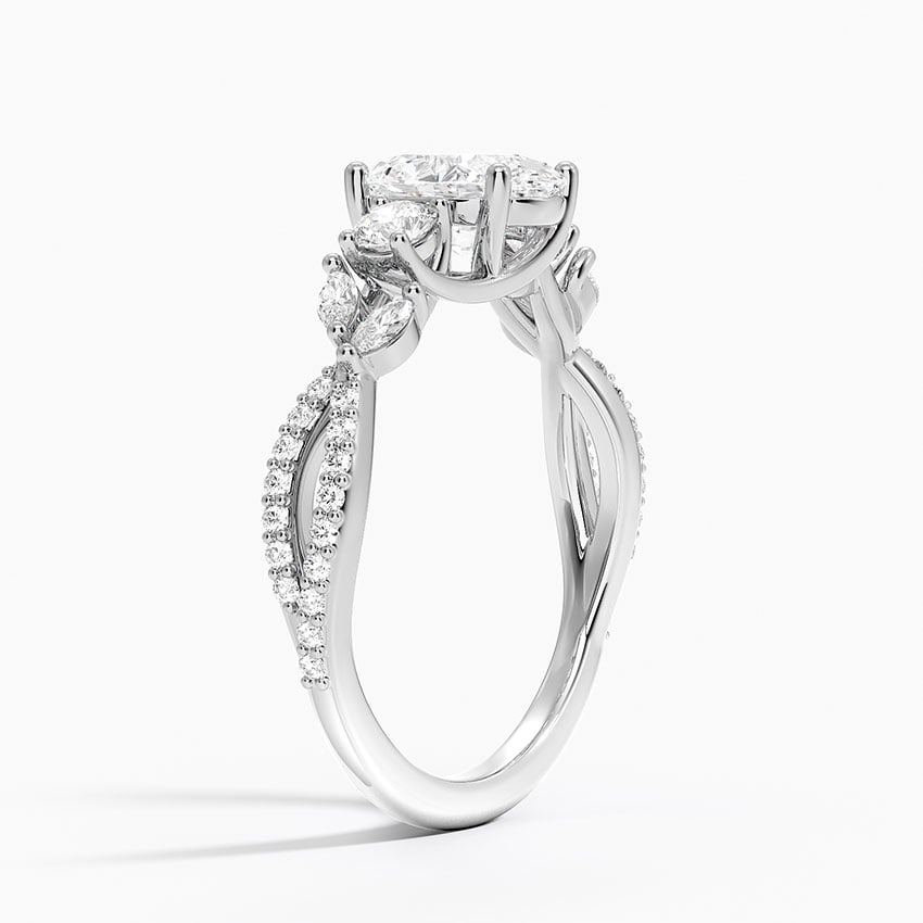 Luxe Willow Three Stone Diamond Ring (1/2 ct. tw.) Platinum Oval Engagement Ring
