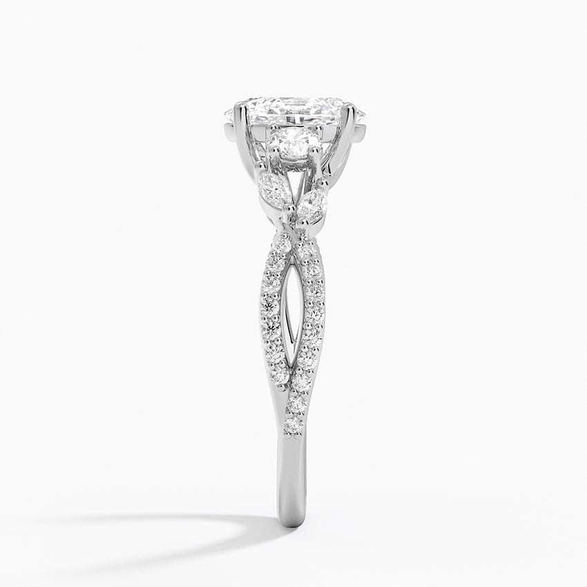 Luxe Willow Three Stone Diamond Ring (1/2 ct. tw.) Platinum Oval Engagement Ring