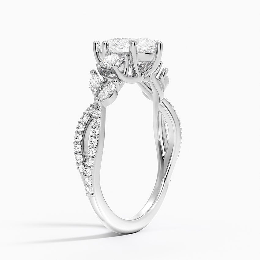Luxe Willow Three Stone Diamond Ring (1/2 ct. tw.) Platinum Pear Engagement Ring