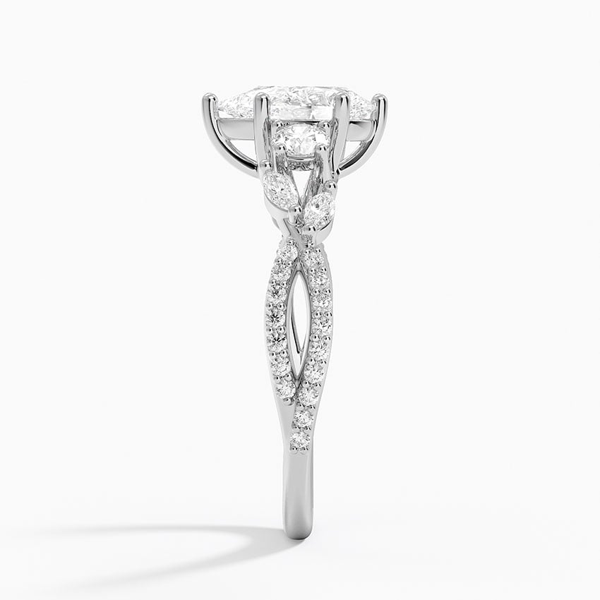 Luxe Willow Three Stone Diamond Ring (1/2 ct. tw.) Platinum Pear Engagement Ring