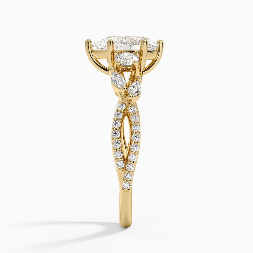 Luxe Willow Three Stone Diamond Ring (1/2 ct. tw.) Yellow Gold 18k Pear Engagement Ring