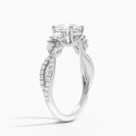 Luxe Willow Three Stone Diamond Ring (1/2 ct. tw.) Platinum Round Engagement Ring