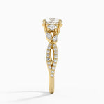 Luxe Willow Three Stone Diamond Ring (1/2 ct. tw.) Yellow Gold 18k Round Engagement Ring