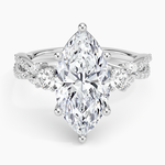 Luxe Willow Three Stone Diamond Ring (1/2 ct. tw.) Platinum Marquise Engagement Ring