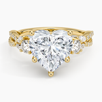 Luxe Willow Three Stone Diamond Ring (1/2 ct. tw.) Yellow Gold 18k Heart Engagement Ring