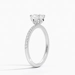 Luxe Petal Diamond Ring Platinum Cushion Engagement Ring