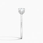 Luxe Petal Diamond Ring Platinum Cushion Engagement Ring