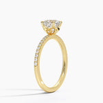 Luxe Petal Diamond Ring Yellow Gold 18k Round Engagement Ring