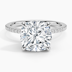 Luxe Petal Diamond Ring Platinum Cushion Engagement Ring