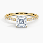 Luxe Petal Diamond Ring Yellow Gold 18k Asscher Engagement Ring