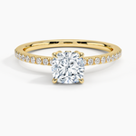 Luxe Petal Diamond Ring Yellow Gold 18k Cushion Engagement Ring