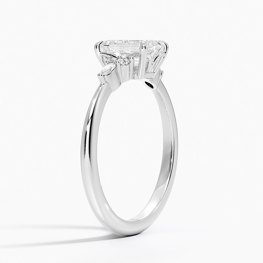 Nadia Diamond Ring Platinum Emerald Engagement Ring
