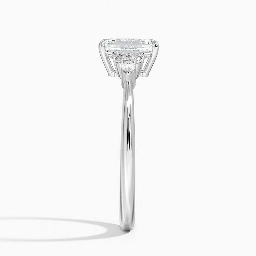 Nadia Diamond Ring Platinum Emerald Engagement Ring