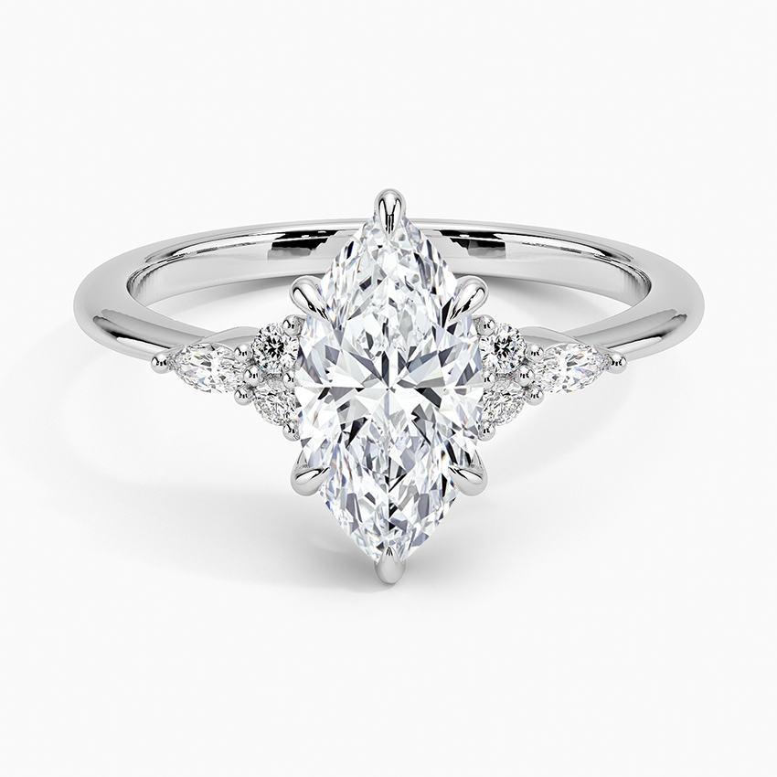 Nadia Diamond Ring Platinum Marquise Engagement Ring