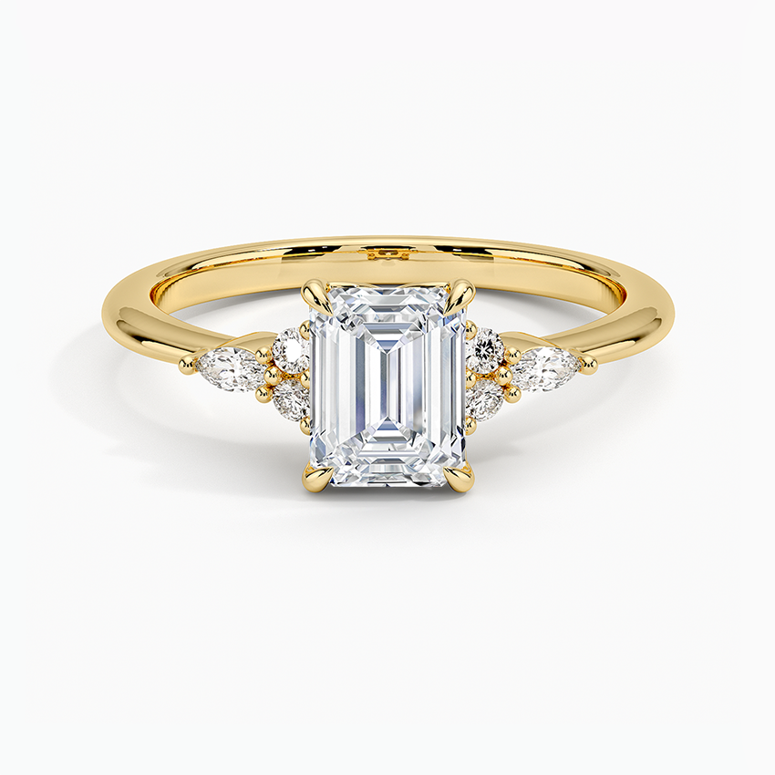 Nadia Diamond Ring Yellow Gold 18k Emerald Engagement Ring