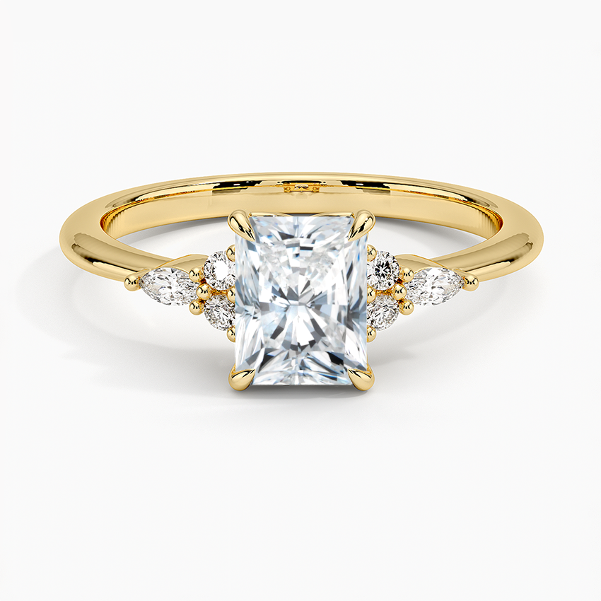 Nadia Diamond Ring Yellow Gold 18k Radiant Engagement Ring
