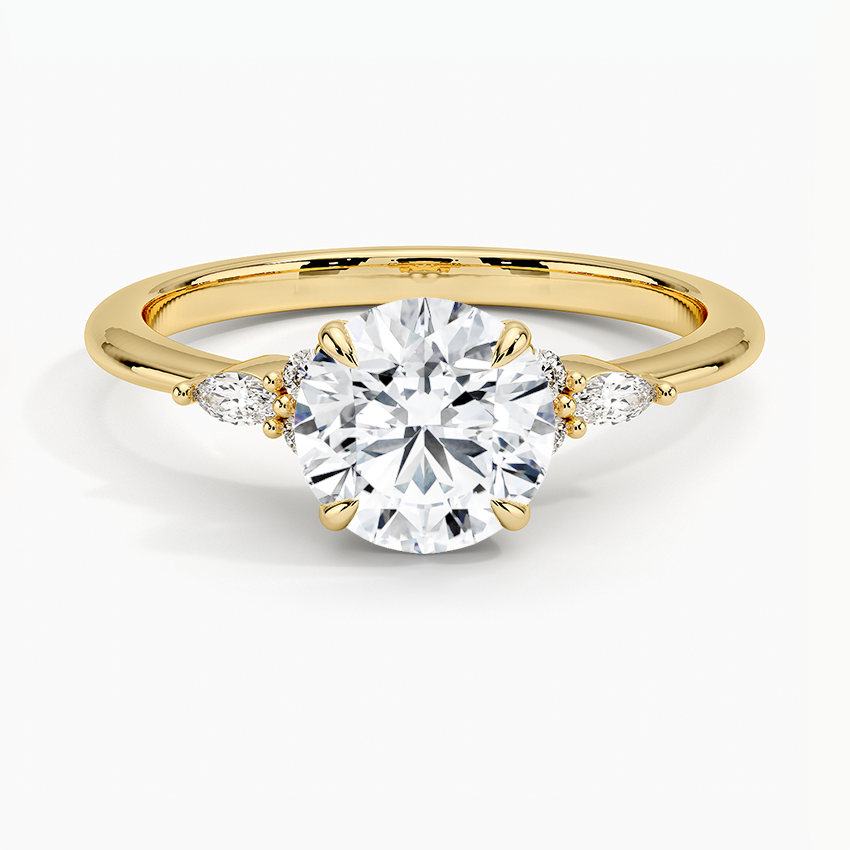 Nadia Diamond Ring Yellow Gold 18k Round Engagement Ring