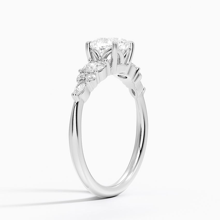 Nadia Three Stone Diamond Ring Platinum Cushion Engagement Ring