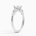 Nadia Three Stone Diamond Ring Platinum Heart Engagement Ring