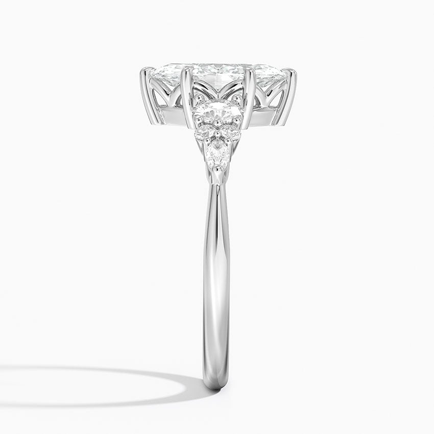 Nadia Three Stone Diamond Ring Platinum Marquise Engagement Ring