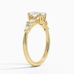 Nadia Three Stone Diamond Ring Yellow Gold 18k Oval Engagement Ring