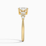Nadia Three Stone Diamond Ring Yellow Gold 18k Oval Engagement Ring