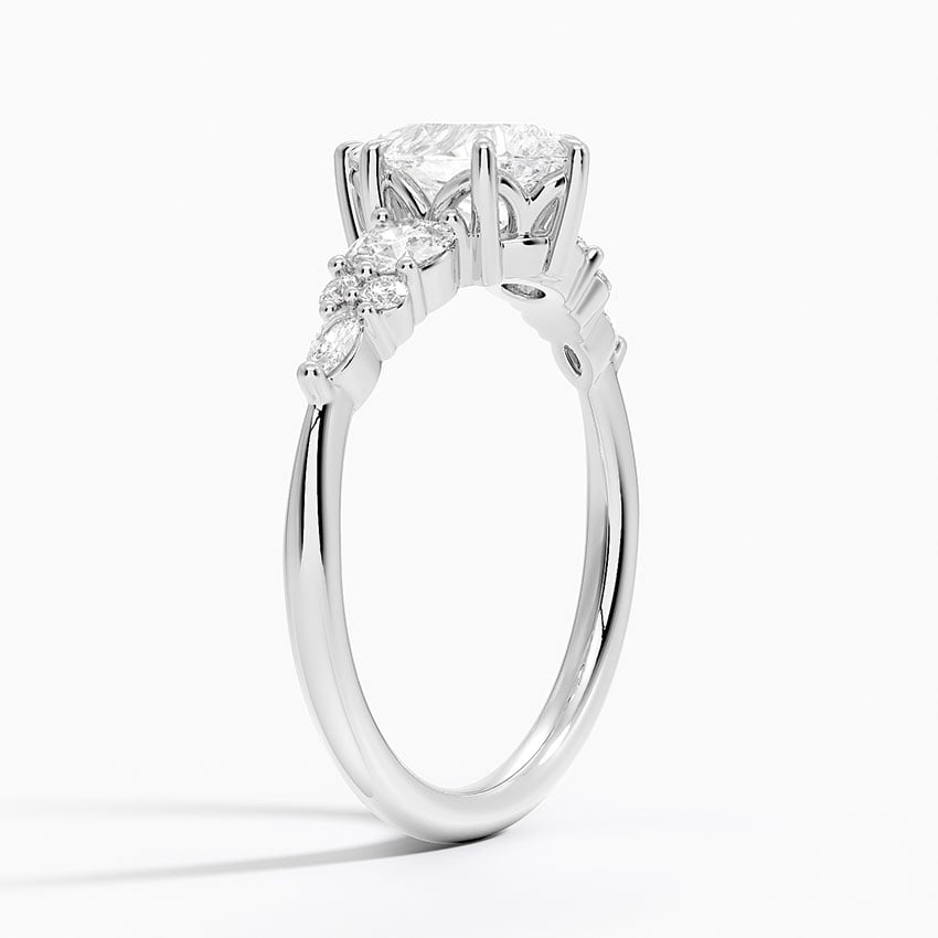 Nadia Three Stone Diamond Ring Platinum Pear Engagement Ring