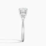 Nadia Three Stone Diamond Ring Platinum Princess Engagement Ring